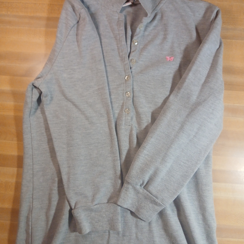Aeropostale Gray‎ Long Sleeve Henley Top